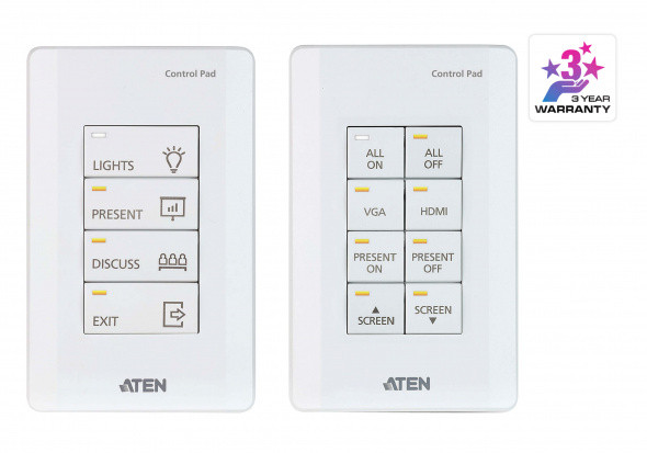Система управления ATEN – 8-кнопочный контроллер (стандарт US, 1 Gang), цвет белый