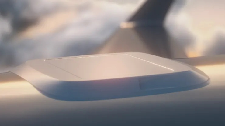 антенна Starlink Aviation на крыше самолета
