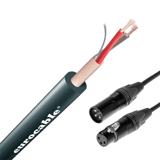 Микрофонный кабель, разъёмы Neutrik XLR 3 чёрный/серебро, 15м
