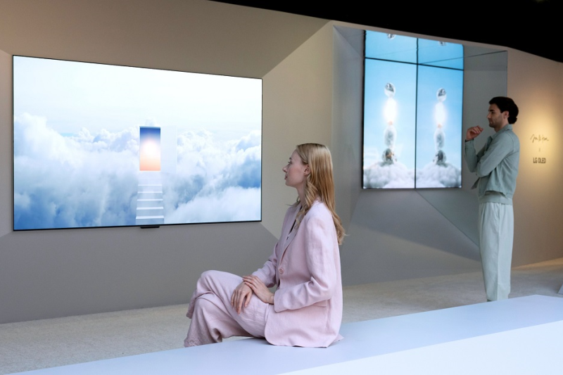Премьера «Среди неба» с телевизорами LG OLED и Lifestyle во время Frieze New York прошла в мае 2023 г.