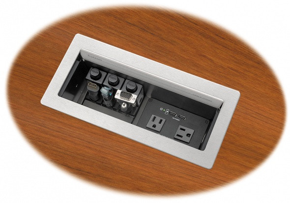 Архитектурный лючок Cable Cubby 1202 Series/2 для подключения аудио, видео и питания переменного тока, цвет чёрный, без блока питания AC