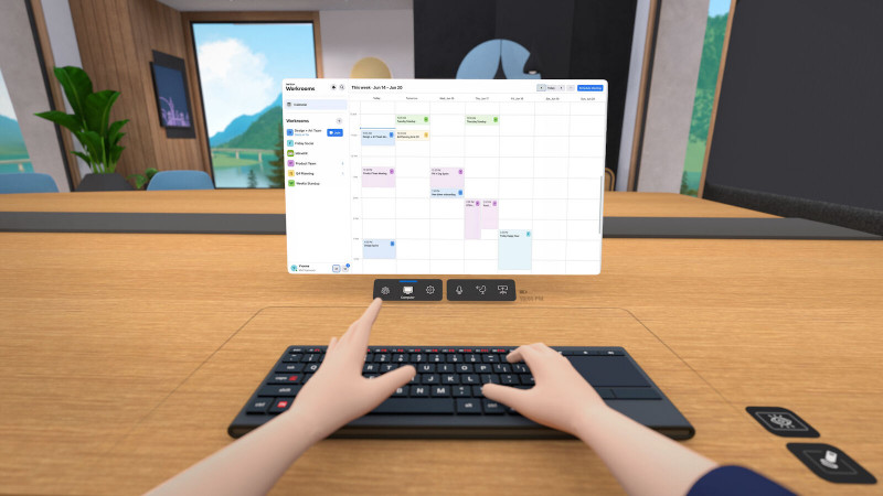 виртуальная клавиатура в Horizon Workrooms