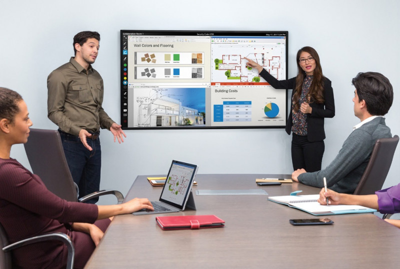 С помощью Polycom® Pano™ каждый участник деловой встречи может передавать одновременно до четырёх потоков контента с любых устройств без путаницы с проводами и дополнительными модулями.
