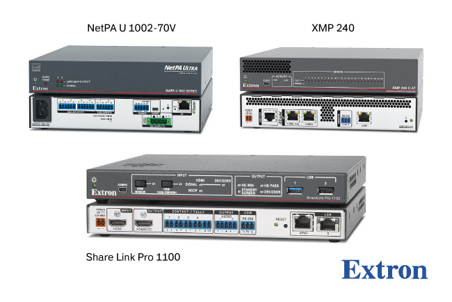 Двухканальный усилитель Extron NetPA U 1002-70V и матричный процессор XMP 240