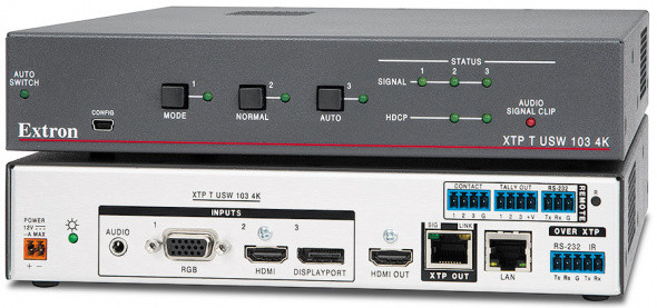 Коммутатор на три входа с выходом HDMI и встроенным передатчиком XTP 4K