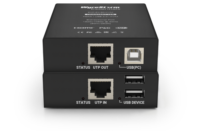 Удлинитель KVM 1080p по UTP, c PoC и USB 2.0 (1080p: 70 м)