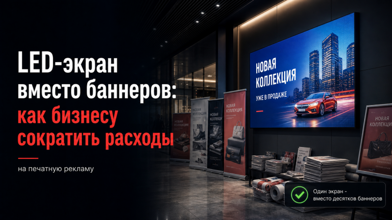 Когда бизнес планирует рекламу, почти всегда возникает дилемма: печатать баннеры снова или перейти на светодиодный экран. Вопрос не только в цене оборудования. Важно понять срок использования, место установки, бюджет, условия монтажа и то, как часто нужно менять информацию.