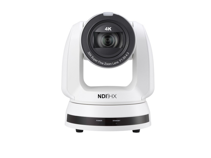 Поворотная камера с NDI, 4K Ultra HD, КМОП 1/1,8", 9,17 МП, 30-кратный оптический зум, HDMI 2.0, Ethernet, белая