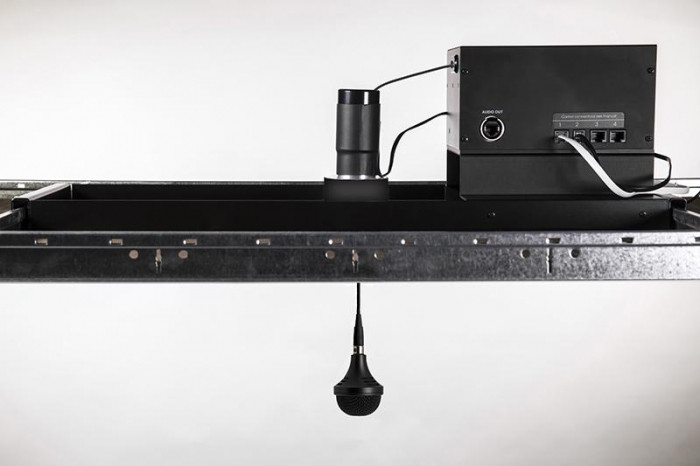 Потолочная, моторизированная система с трёхэлементным микрофонным массивом С303 (Slave), черный цвет
