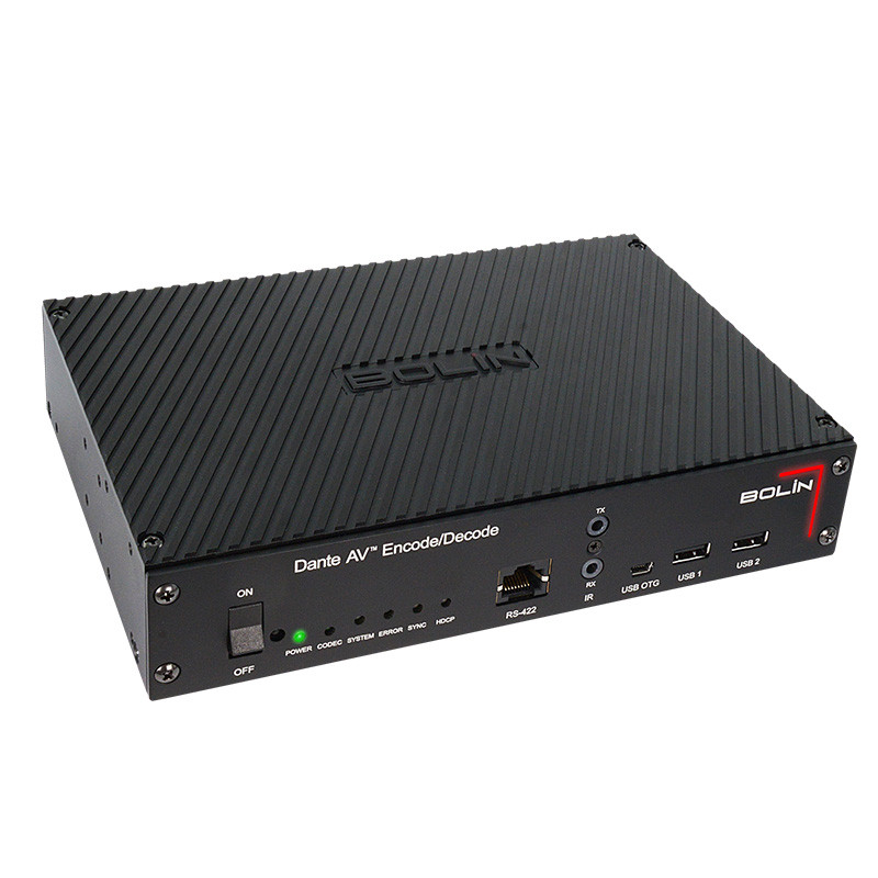 Трансивер Dante AV (энкодер\декодер), поддержка 4K60, 1080p60, HDMI и 12G-SDI вых., POE++ 802.3bt, 12VDC