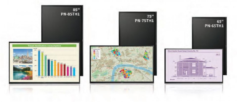 сенсорные дисплеи Sharp PN-65TH1, PN-75TH1 и PN-85TH1
