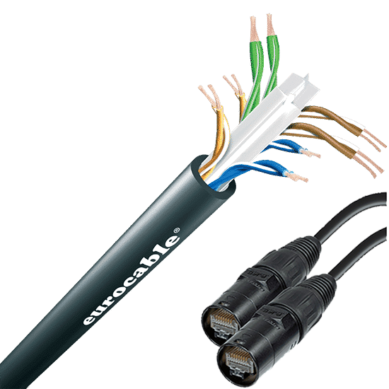 Патч-корд кабель CAT6 UTP P, разъём Ethercon 5 black, 3м