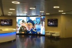 Монтаж и наладка видеостены в Международном мультимедийном пресс-центре МИА "Россия сегодня" в Москве.