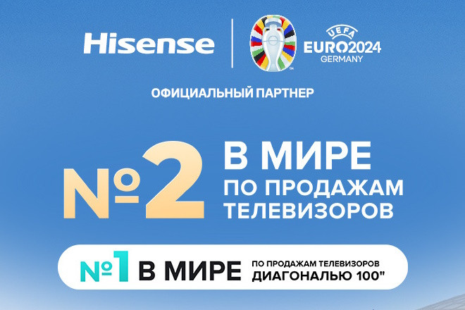 Телевизоры компании Hisense – № 2, а 100-дюймовые модели – № 1 по продажам в мире