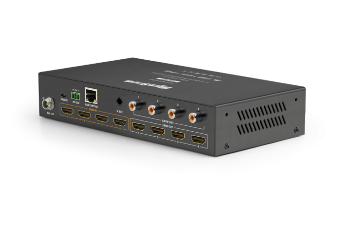 Матричный коммутатор 4K HDR 4x4 HDMI с де-эмбеддированием аудио и скалирующими выходами