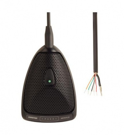 Плоский настольный микрофон со светодиодным индикатором, суперкардиоидная ДН, кабель без разъема, черный цвет