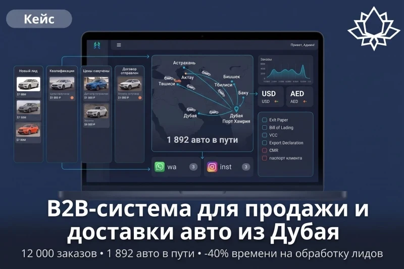 B2B-систему для продажи и доставки авто из Дубая: кейс с 12 000 заказов