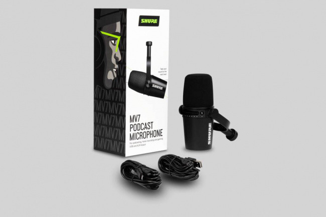 Цифровой кардиоидный динамический микрофон с большой диафрагмой, с разъёмами XLR/USB, цвет чёрный