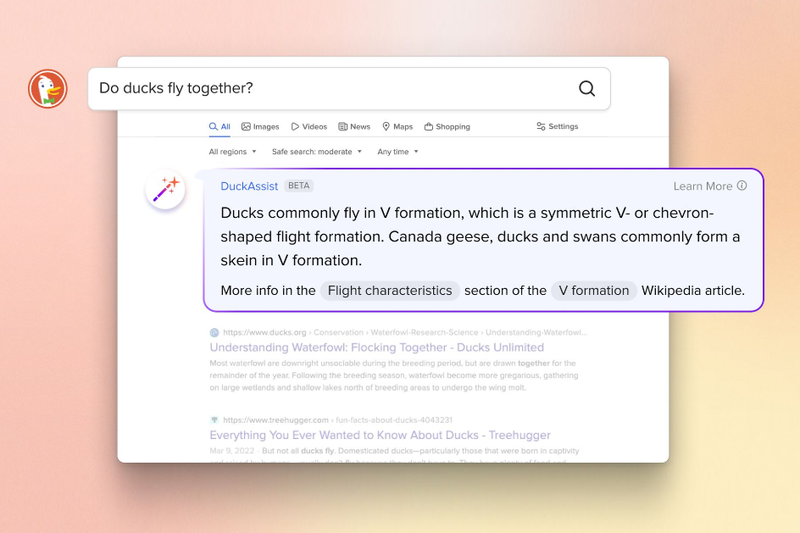 DuckDuckGo запускает поискового помощника с генеративным искусственным интеллектом