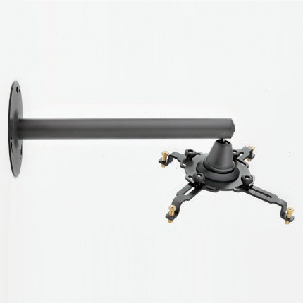 Универсальный настенный кронштейн для крепления видеопроектора до 10 кг, штанга 350 мм, цвет чёрный
