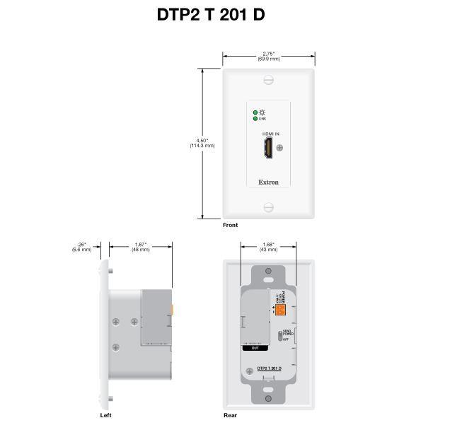 Extron DTP2 T 201 D чертеж