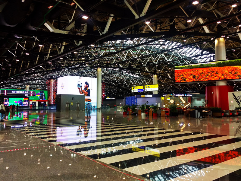 Digital Signage в аэропорту Шереметьево