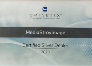 Рады сообщить, что компания МедиаСтройИмидж снова получила статус Certified Silver Dealer (сертифицированный партнёр серебряного уровня) от компании SpinetiX на 2020 год.