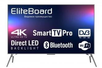 Компания EliteBoard выводит на российский рынок сверхбольшой телевизор «два в одном» – 4К Smart TV Pro TB-98US1, сочетающий в себе полный набор функций премиального телевизора для домашнего использования и 98-дюймового профессионального дисплея.