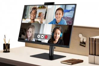Благодаря интеграции камеры и микрофона над экраном дисплей S4 оптимально подходит для видеоконференций