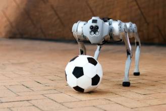 Исследовательская группа из Лаборатории невероятного искусственного интеллекта Массачусетского технологического института, входящей в состав Лаборатории компьютерных наук и искусственного интеллекта, научила четвероногого робота управлять футбольным мячом на различных участках местности.