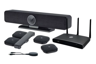 GlavCom представляет четыре готовых комплекта серии MEET для организации видеоконференцсвязи и совместной работы в переговорной любого размера.