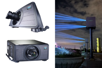 28 лазерных проекторов M-Vision Laser 21000 WU  стали инструментом создания впечатляющего проекционного шоу на водном экране во время крупнейшего в мире шоу фонтанов.