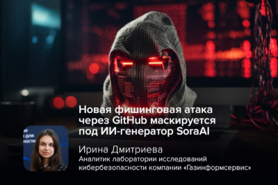 Используя ажиотаж вокруг новой ИИ-модели Sora от компании OpenAI, киберпреступники распространяют фишинговый сервис генерации видео через GitHub, предупреждает Ирина Дмитриева, киберэксперт компании «Газинформсервис». Злоумышленники маскируют вредоносный файл 'SoraAI.lnk' под легальный дистрибутив. Конечная цель – кража данных, включая учётные данные браузера, конфигурации системы и личных файлов, что может привести к целенаправленным атакам.