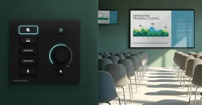 Новые настенные панели Crestron объединяют кнопки, регулятор громкости и PoE-подключение для быстрого управления AV-системами в переговорных и учебных аудиториях.