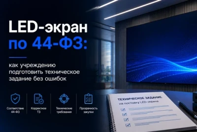 Когда школа, ДК, библиотека, вуз или администрация планирует закупку LED-экрана, главный вопрос не только в цене. Нужно заранее понять: экран нужен на одно событие или для постоянной работы? От этого зависит предмет закупки — аренда, поставка оборудования, монтаж, пусконаладка или обслуживание, — а также состав ТЗ, гарантийные условия и дальнейшая эксплуатация.