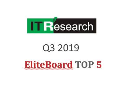 По данным отчета авторитетной аналитической компании ITResearch, специализирующейся на исследованиях актуального состояния, конъюнктуры и тенденций развития российского IT и AV рынка, компания EliteBoard в Q3 текущего года вошла в Тор -5 в сегменте продаж бесшовных панелей для видеостен в РФ.