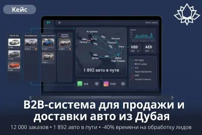 Как мы объединили CRM, логистику и финансы в одной системе для компании по продаже и доставке авто из ОАЭ. 12 000 заказов, 1 892 авто в пути — результат автоматизации.