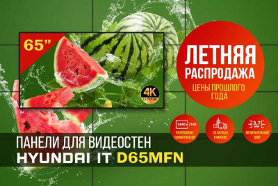 Летняя распродажа от IMS продолжается! Предлагаем панели для видеостен Hyundai D65MFN с диагональю 65"