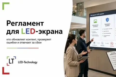Регламент для LED-экрана: кто обновляет контент, проверяет ошибки и отвечает за сбои